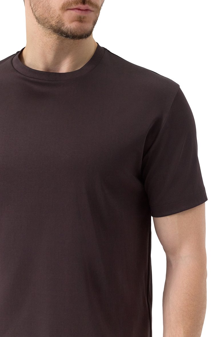 Мужская хлопковая футболка GIORGIO ARMANI темно-коричневого цвета, арт. 6LSM90/SJTKZ | Фото 5 (Рукава: Короткие; Длина (для топов): Стандартные; Принт: Без принта; Стили: Кэжуэл; Материал внешний: Хлопок; Кросс-КТ: Джерси; Мужское Кросс-КТ: Футболка-одежда)