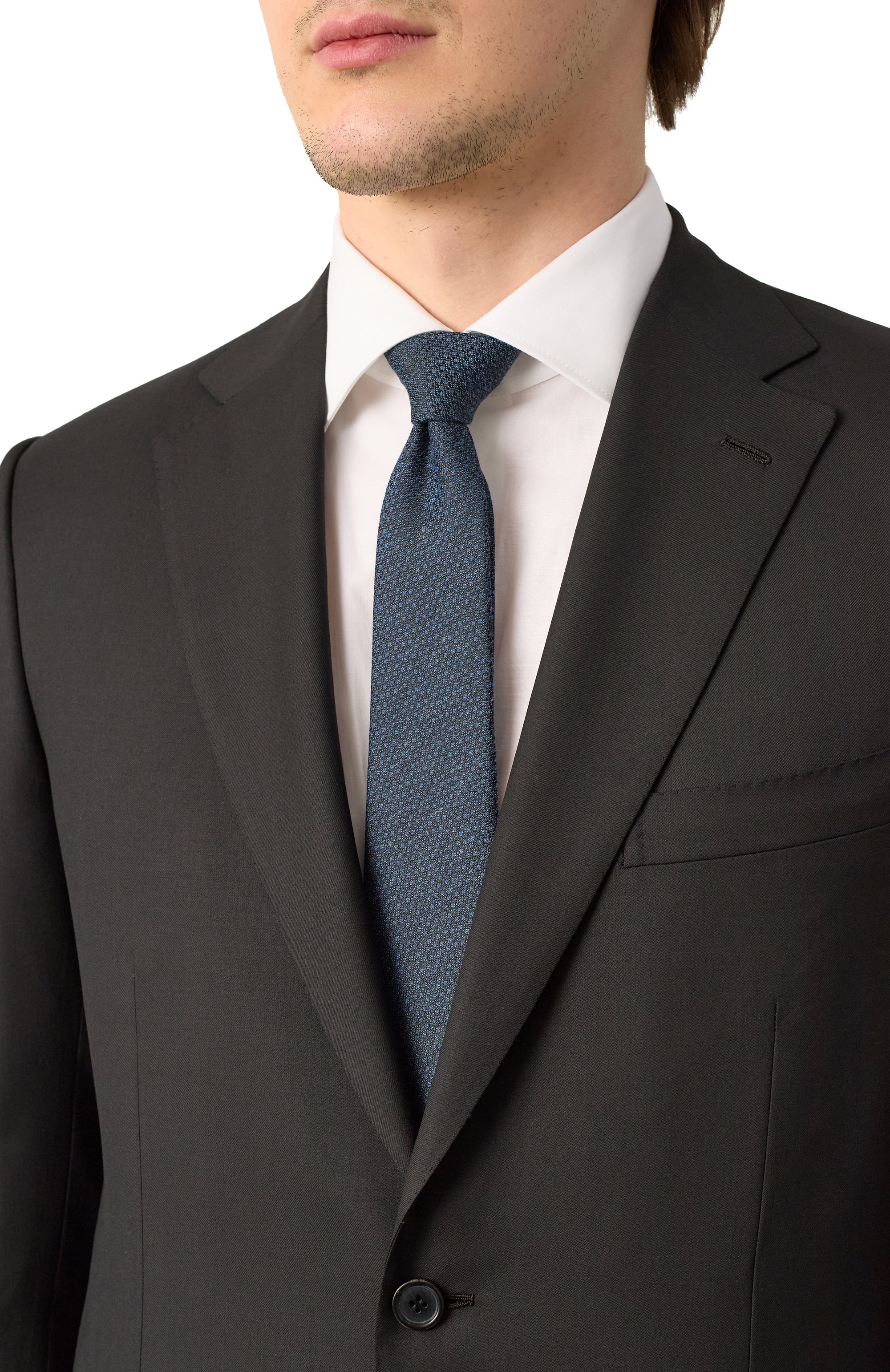 Галстук из шелка и хлопка CANALI, арт. 18/HJ04232, фото 2