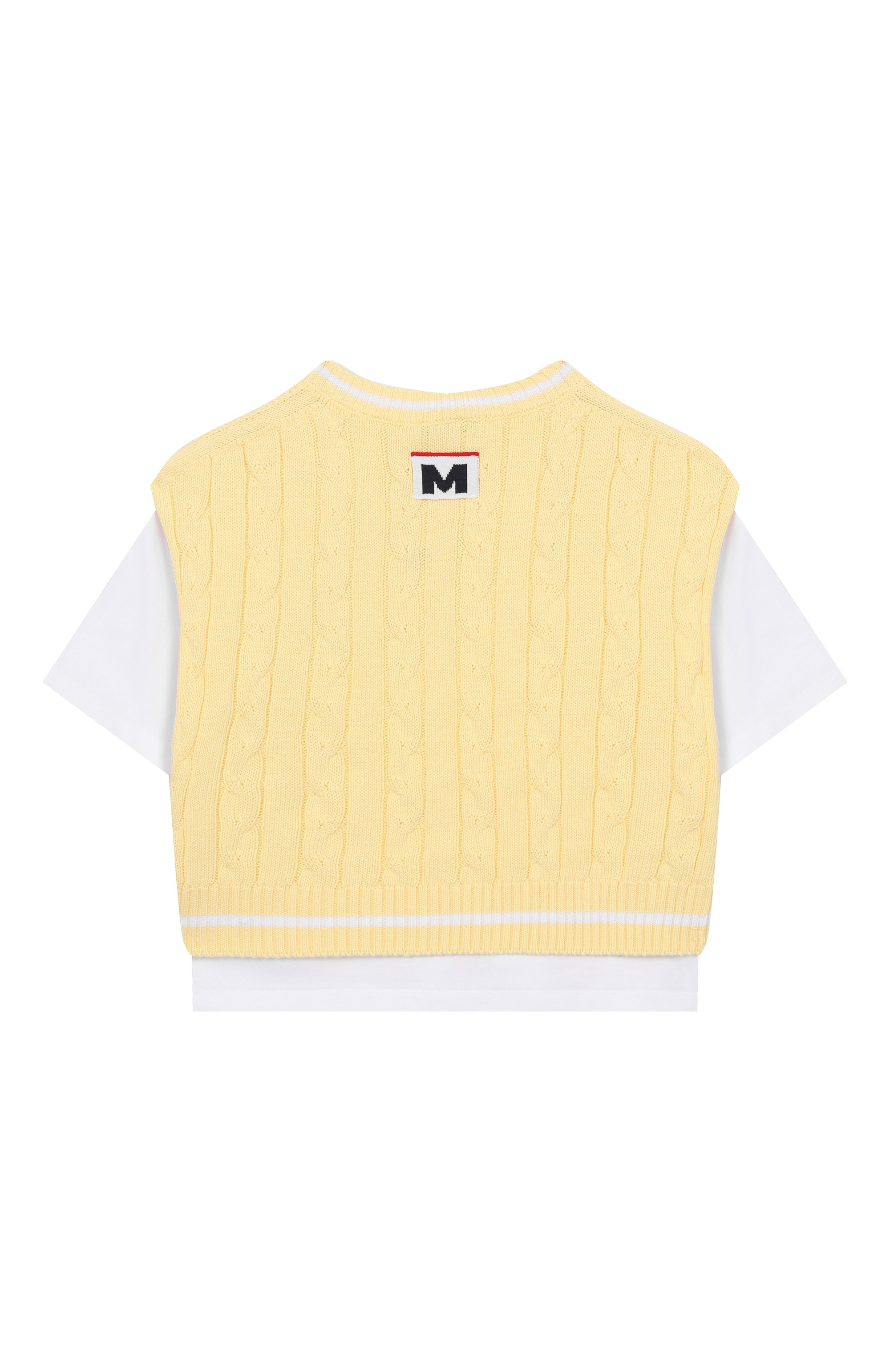 Хлопковый жилет MSGM KIDS желтого цвета по цене 16200 руб., арт. S6MSJGTH034, фото 2 Хлопковый жилет MSGM KIDS, арт. S6MSJGTH034, фото 2