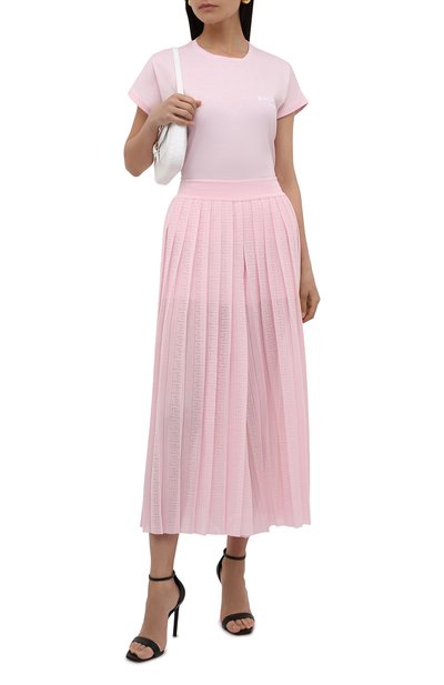 Хлопковая футболка BALMAIN светло-розового цвета по цене 32950 руб., арт. WF1EF010/B013, фото 2 Хлопковая футболка BALMAIN, арт. WF1EF010/B013, фото 2