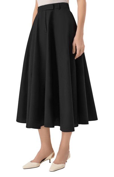 Хлопковая юбка OFFICINE GENERALE черного цвета по цене 38050 руб., арт. S26WSKT154, фото 3 Хлопковая юбка OFFICINE GENERALE, арт. S26WSKT154, фото 3