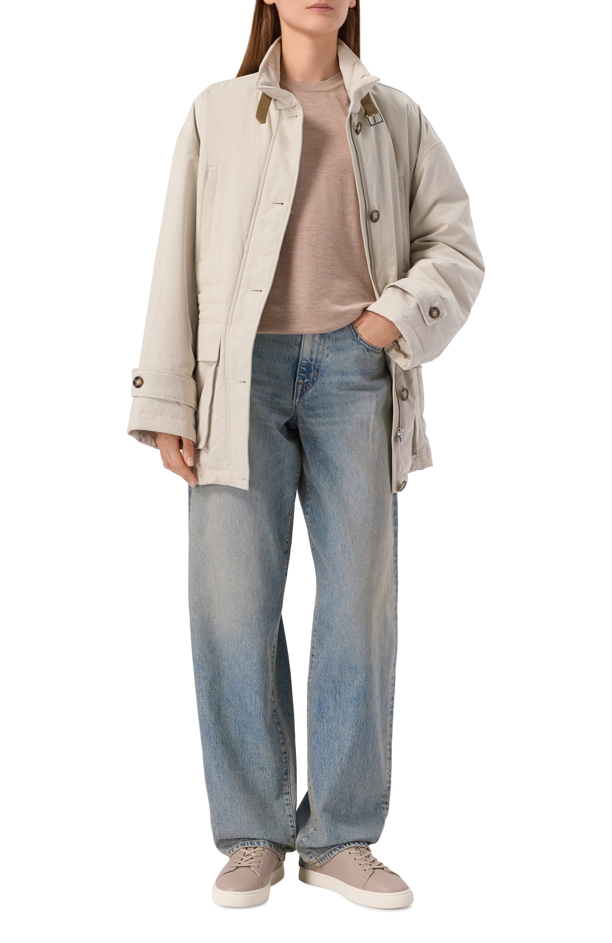 Утепленная парка 12 STOREEZ кремового цвета по цене 39000 руб., арт. 129640, фото 2 Утепленная парка 12 STOREEZ, арт. 129640, фото 2