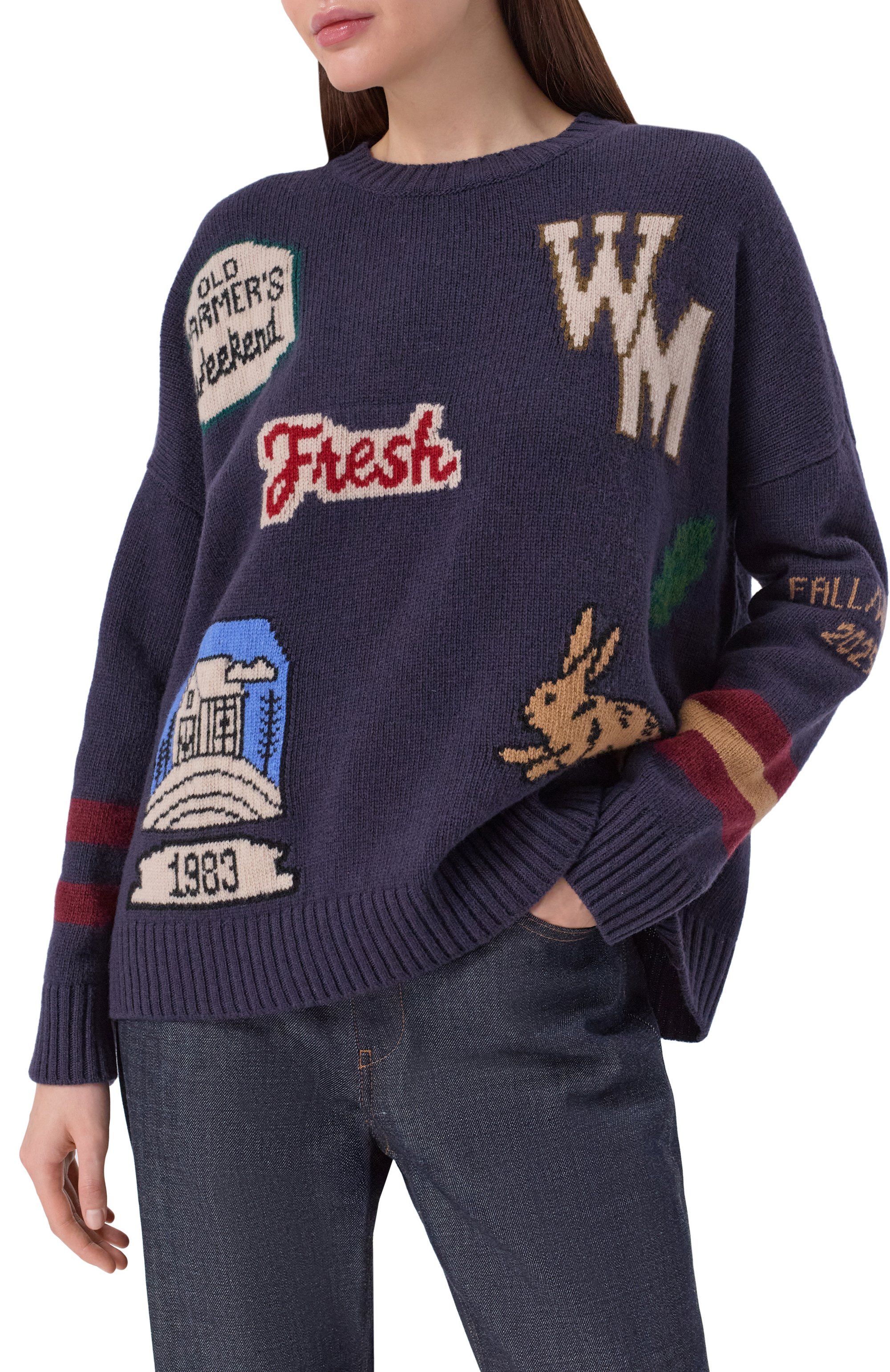 Шерстяной свитер WEEKEND MAX MARA синего цвета по цене 36850 руб., арт. PAVIDI, фото 3 Шерстяной свитер WEEKEND MAX MARA, арт. PAVIDI, фото 3