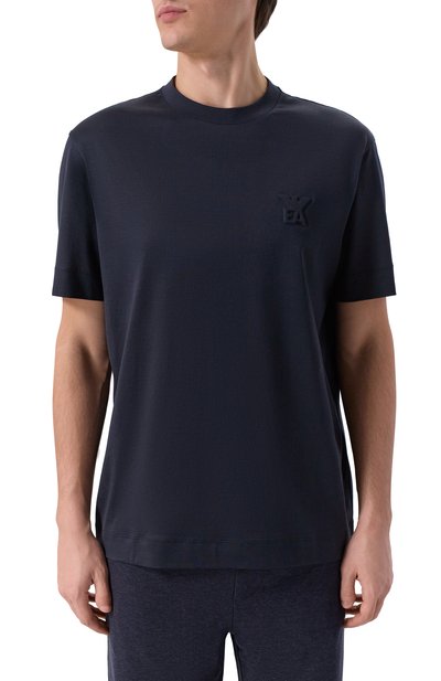 Футболка из лиоцелла и хлопка EMPORIO ARMANI темно-синего цвета по цене 14000 руб., арт. EM002963/AF10761, фото 3 Футболка из лиоцелла и хлопка EMPORIO ARMANI, арт. EM002963/AF10761, фото 3