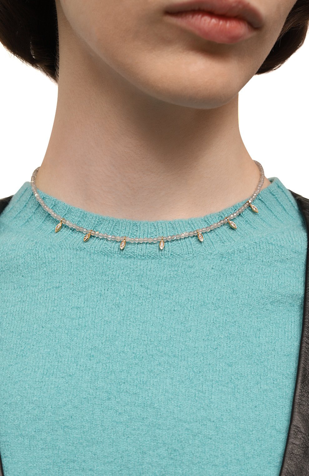 Колье HANKA_IN светло-серого цвета по цене 16550 руб., арт. J0Y-CH-LAB-NAV-0.5M, фото 2 Колье HANKA_IN, арт. J0Y-CH-LAB-NAV-0.5M, фото 2