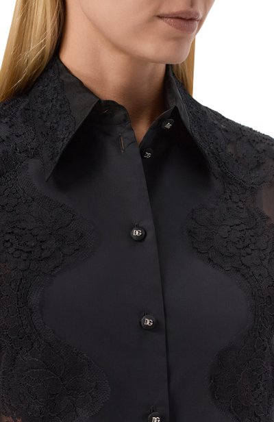 Блузка из шелка и хлопка DOLCE & GABBANA, арт. F5U90T/FU1BU, фото 5