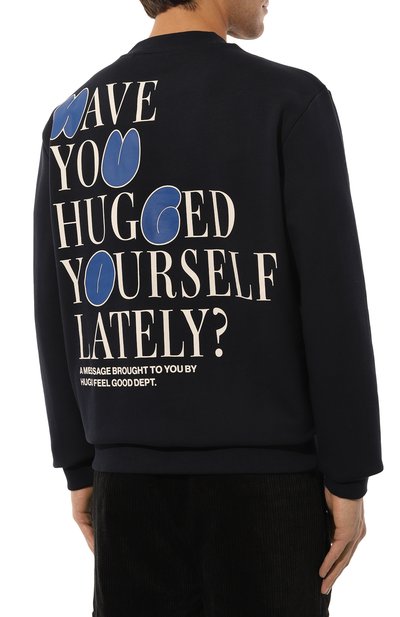 Хлопковый свитшот HUGO BLUE темно-синего цвета по цене 14550 руб., арт. 50523859, фото 4 Хлопковый свитшот HUGO BLUE, арт. 50523859, фото 4