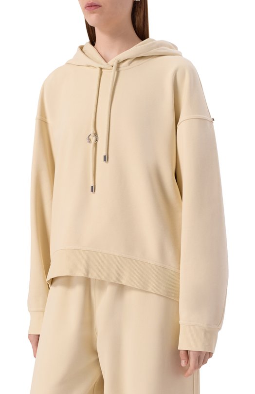 Хлопковое худи Sportmax URNA Кремовый  URNA Фото 3
