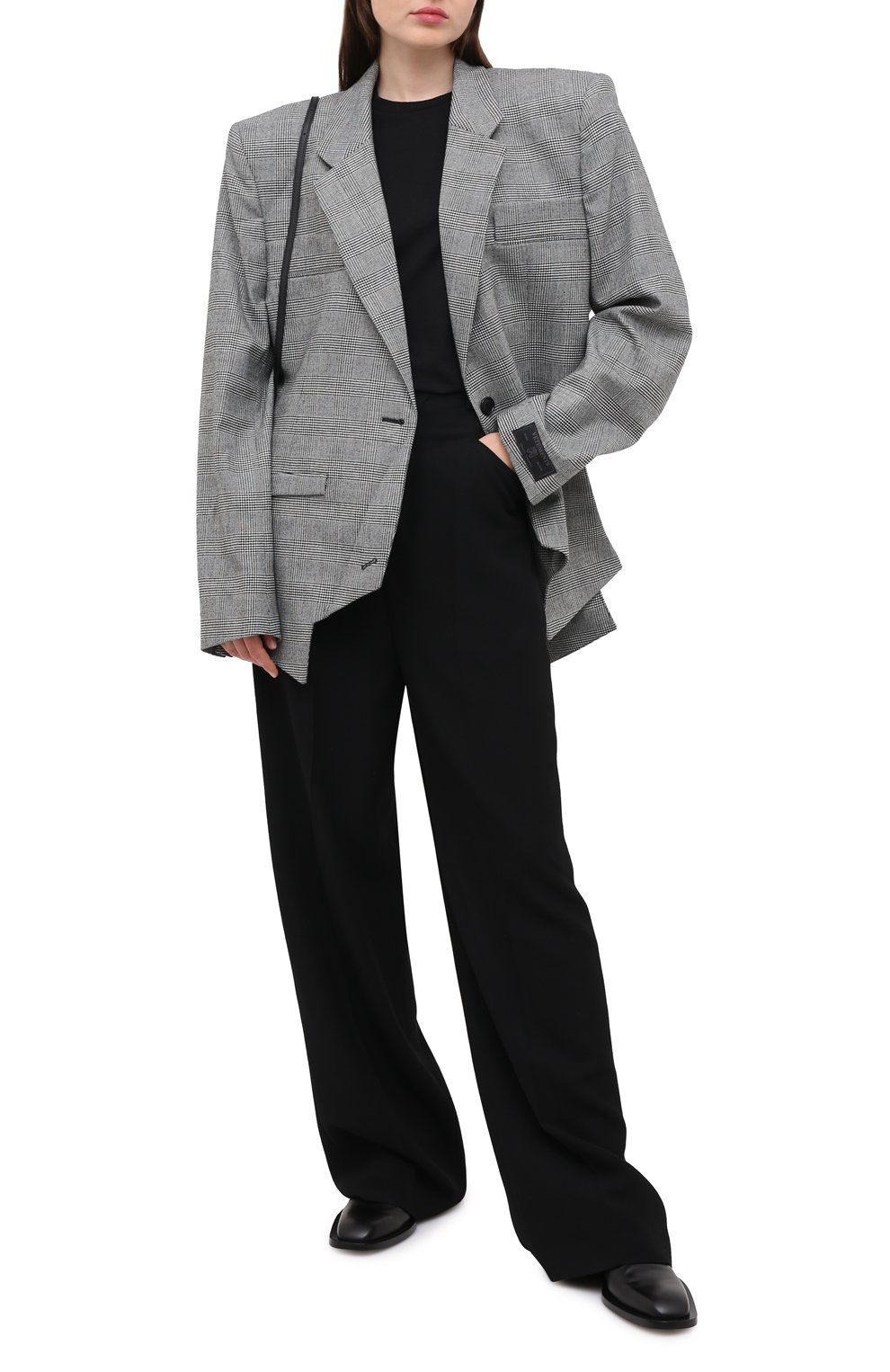 Шерстяной жакет VETEMENTS, арт. WAH21JA023 1204/BLACK / WHITE CHECK, фото 2
