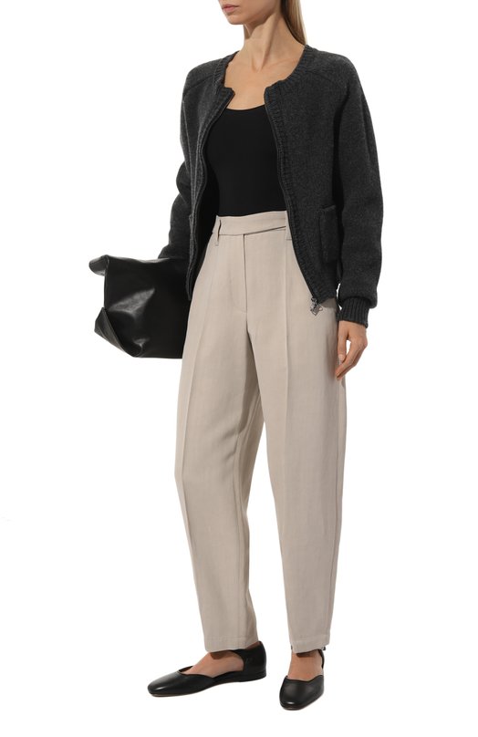 Брюки из вискозы и льна Brunello Cucinelli MH579B1297 Бежевый  MH579B1297 Фото 2