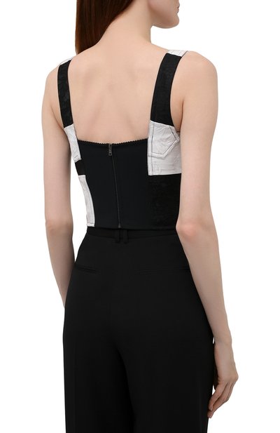 Топ-бюстье DOLCE & GABBANA черно-белого цвета по цене 93900 руб., арт. F7W98T/GDX76, фото 4 Топ-бюстье DOLCE & GABBANA, арт. F7W98T/GDX76, фото 4
