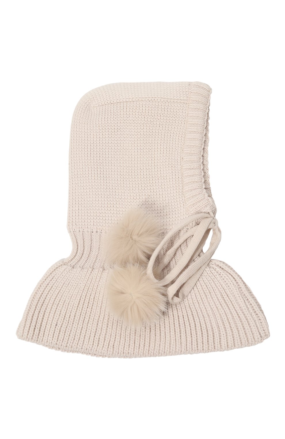 Шерстяная шапка-капор IL TRENINO бежевого цвета по цене 16600 руб., арт. FJ-3637/J, фото 1 Шерстяная шапка-капор IL TRENINO, арт. FJ-3637/J, фото 1