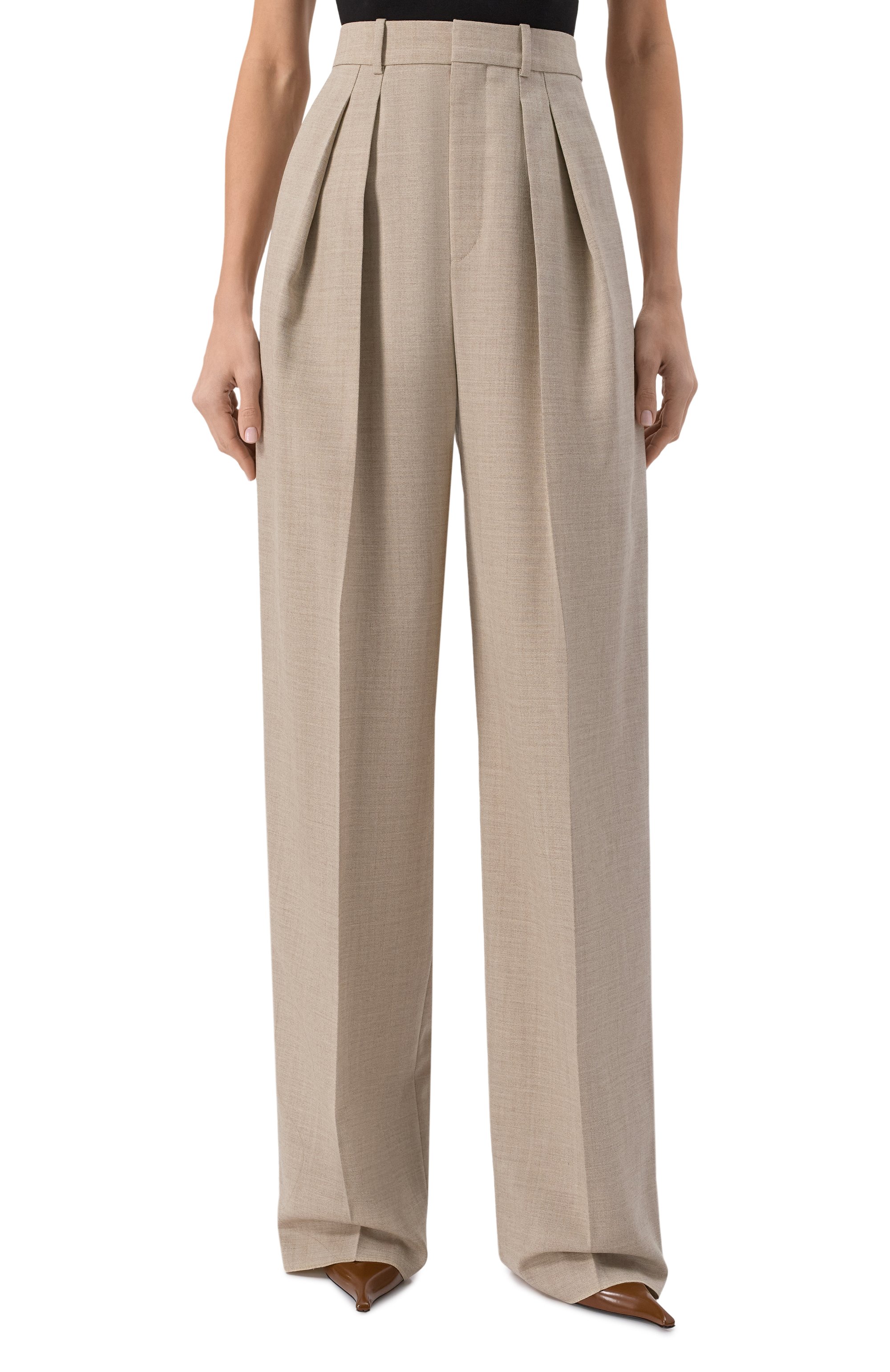 Шерстяные брюки SAINT LAURENT, арт. 824389/Y5K17, фото 3