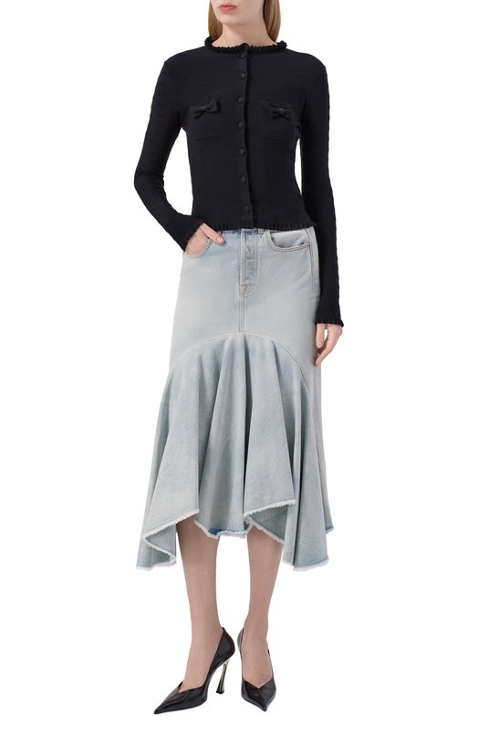 Кардиган из вискозы Balenciaga 850038/T5234 Чёрный  850038/T5234 Фото 2