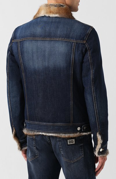 Джинсовая куртка с подкладкой из ондатры DOLCE & GABBANA, арт. G9MM7Z/G8AB3, фото 4