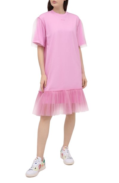 Хлопковое платье MSGM светло-розового цвета по цене 34200 руб., арт. 3041MDA66 217298, фото 2 Хлопковое платье MSGM, арт. 3041MDA66 217298, фото 2