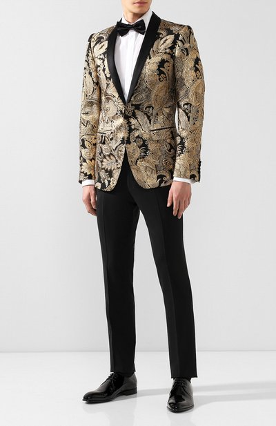 Однобортный пиджак DOLCE & GABBANA золотого цвета по цене 382500 руб., арт. G2JP9T/HJMAH, фото 2 Однобортный пиджак DOLCE & GABBANA, арт. G2JP9T/HJMAH, фото 2