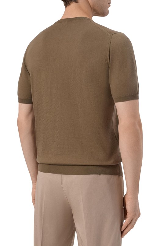 Хлопковый джемпер Kiton UMKXX37K356 Коричневый  UMKXX37K356 Фото 4