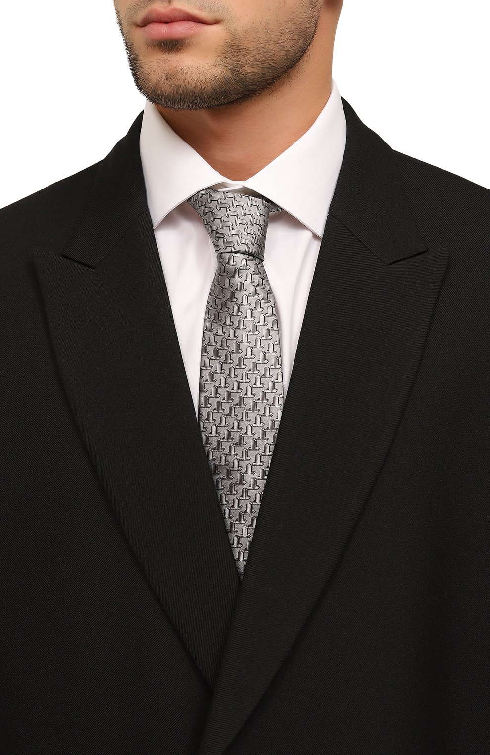 Шелковый галстук LANVIN серого цвета по цене 15400 руб., арт. 3103/TIE, фото 2 Шелковый галстук LANVIN, арт. 3103/TIE, фото 2