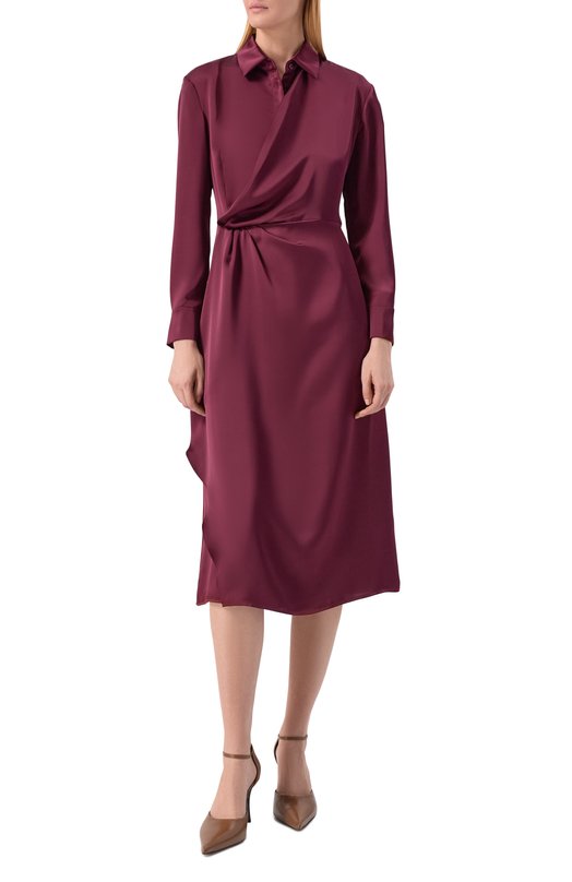 Атласное платье HUGO 50553536 Бордовый  50553536 Фото 2