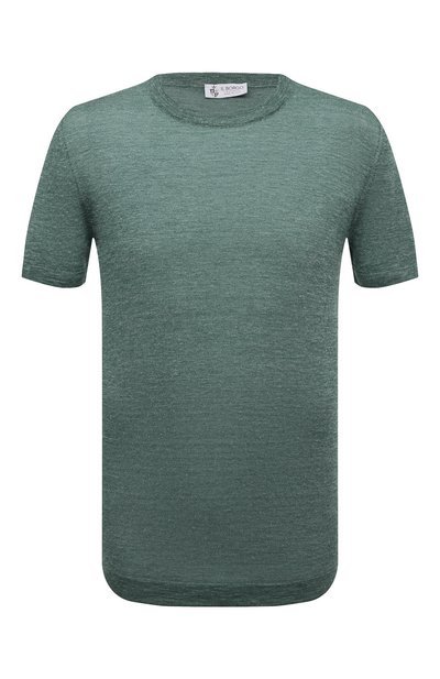 Футболка изо льна и шелка IL BORGO CASHMERE зеленого цвета по цене 48900 руб., арт. MS54-735-02G0, фото 1 Футболка изо льна и шелка IL BORGO CASHMERE, арт. MS54-735-02G0, фото 1
