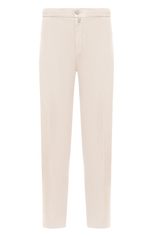Брюки из хлопка и шелка Kiton UPLACRK0607H Кремовый UPLACRK0607H