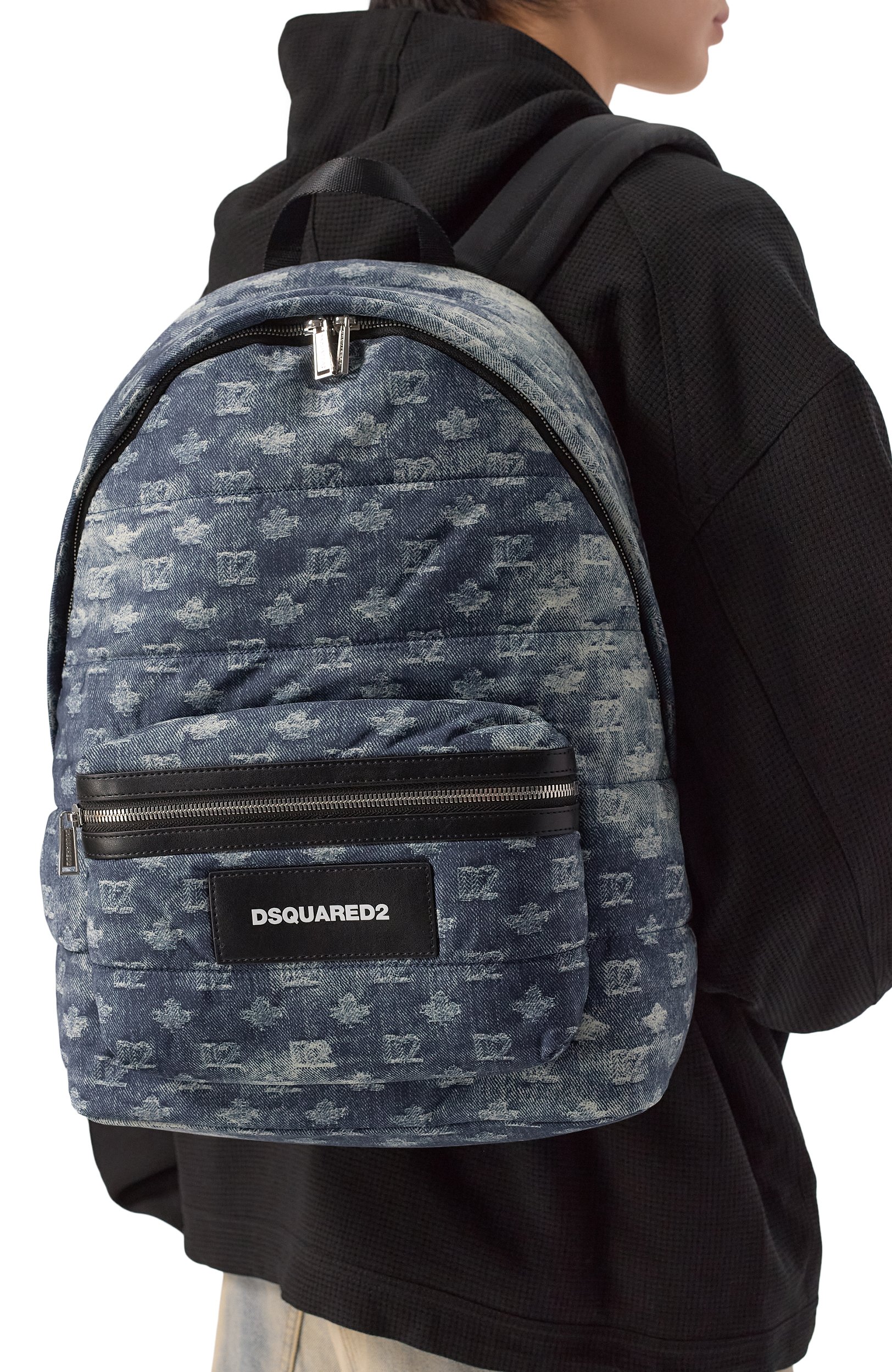 Рюкзак d2 monogram DSQUARED2 синего цвета по цене 66550 руб., арт. BPM0135/11709064, фото 2 Рюкзак d2 monogram DSQUARED2, арт. BPM0135/11709064, фото 2