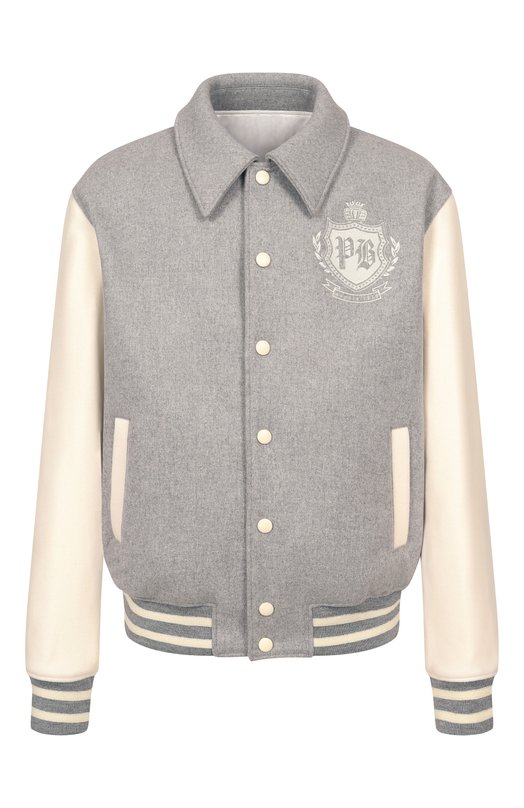 Бомбер из шерсти и кашемира Balmain FH0TFA71/MH95 Серый FH0TFA71/MH95