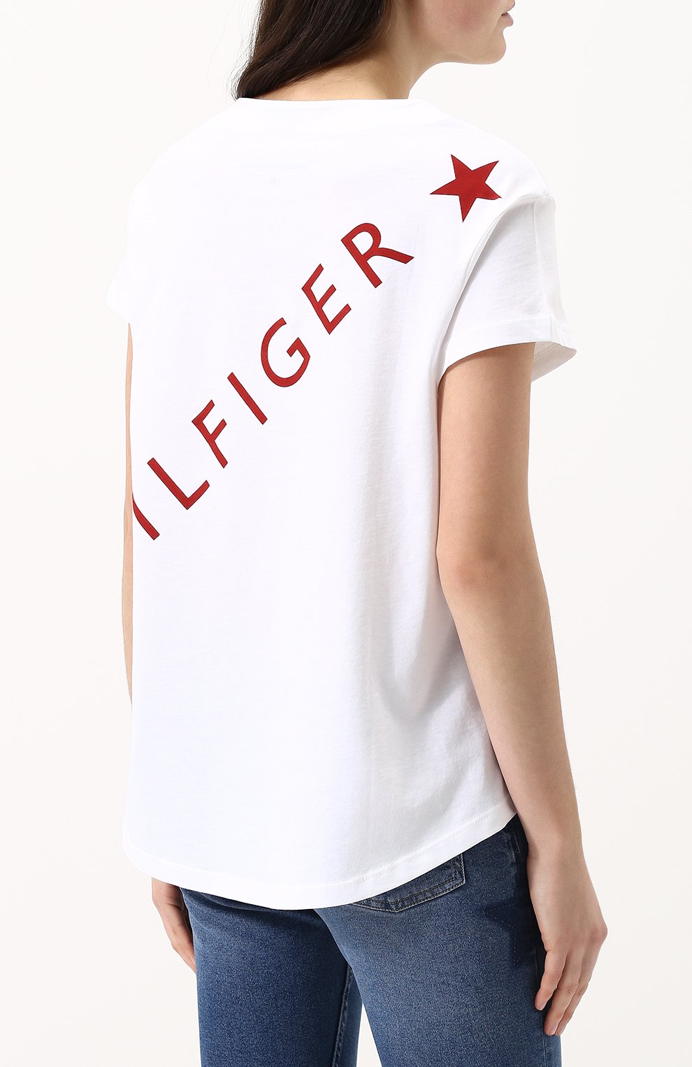 Хлопковая футболка свободного кроя с круглым вырезом TOMMY HILFIGER, арт. WW0WW21722, фото 4