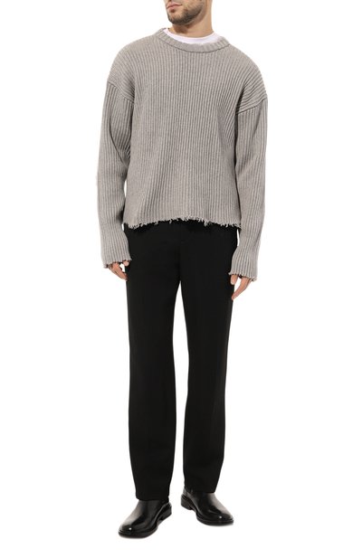 Свитер из хлопка и шерсти MM6 серого цвета по цене 66650 руб., арт. S52GP0129/S18154, фото 2 Свитер из хлопка и шерсти MM6, арт. S52GP0129/S18154, фото 2