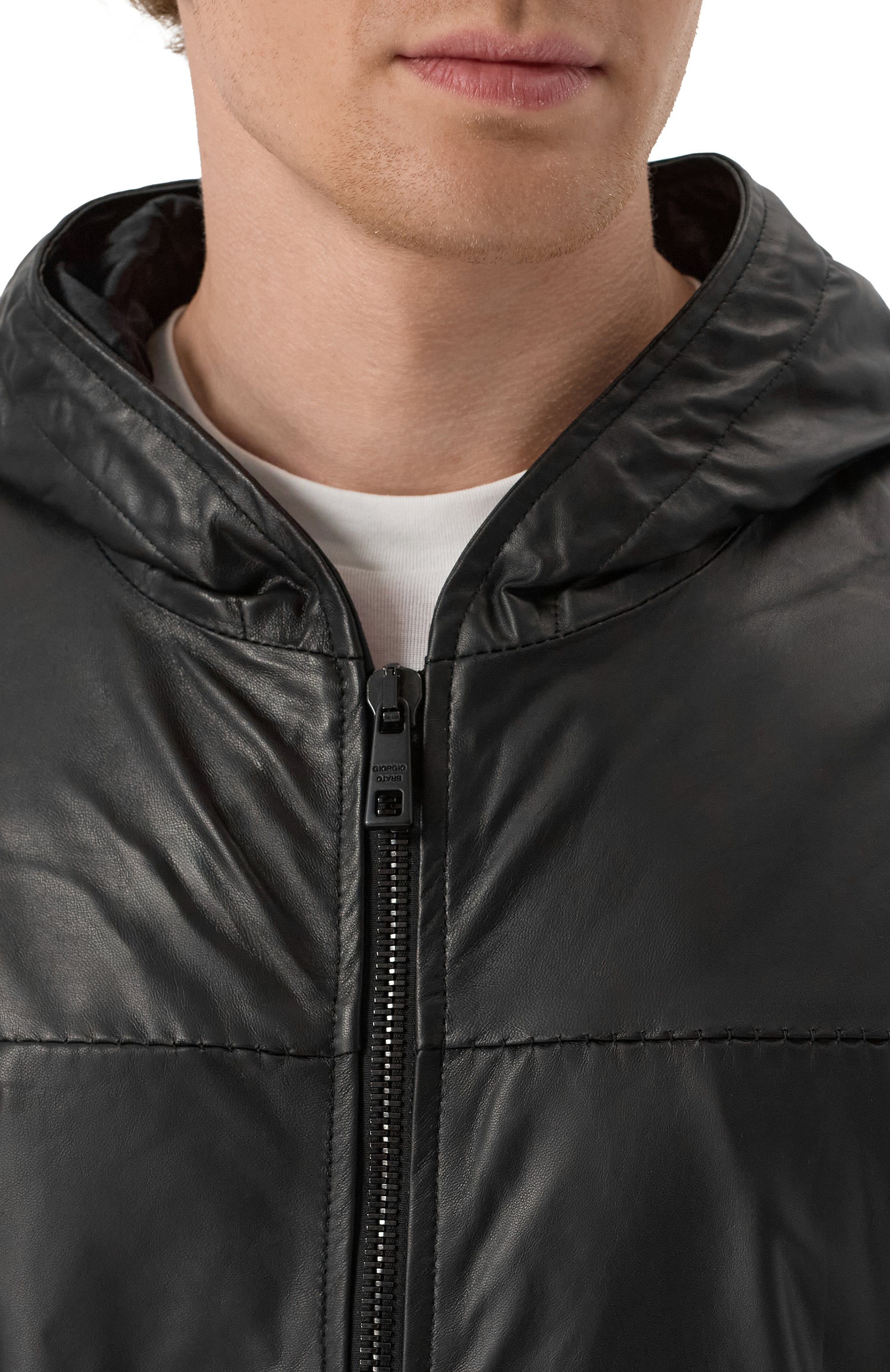 Кожаный бомбер GIORGIO BRATO, арт. GU25S14096NAPSTM, фото 5