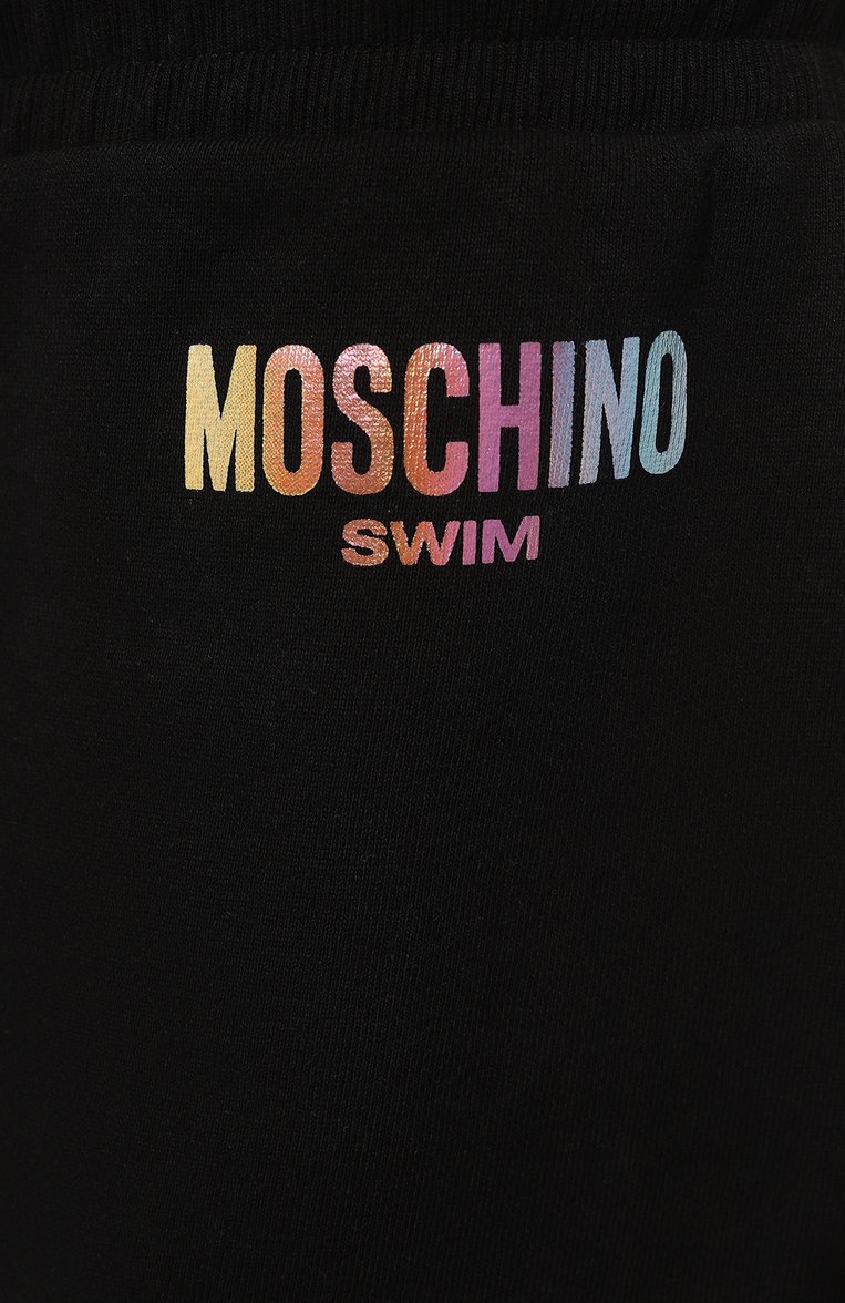Женские хлопковые шорты MOSCHINO черного цвета, арт. A6703/9410 | Фото 5 (Материал внешний: Хлопок; Длина Ж (юбки, платья, шорты): Мини; Стили: Спорт-шик)