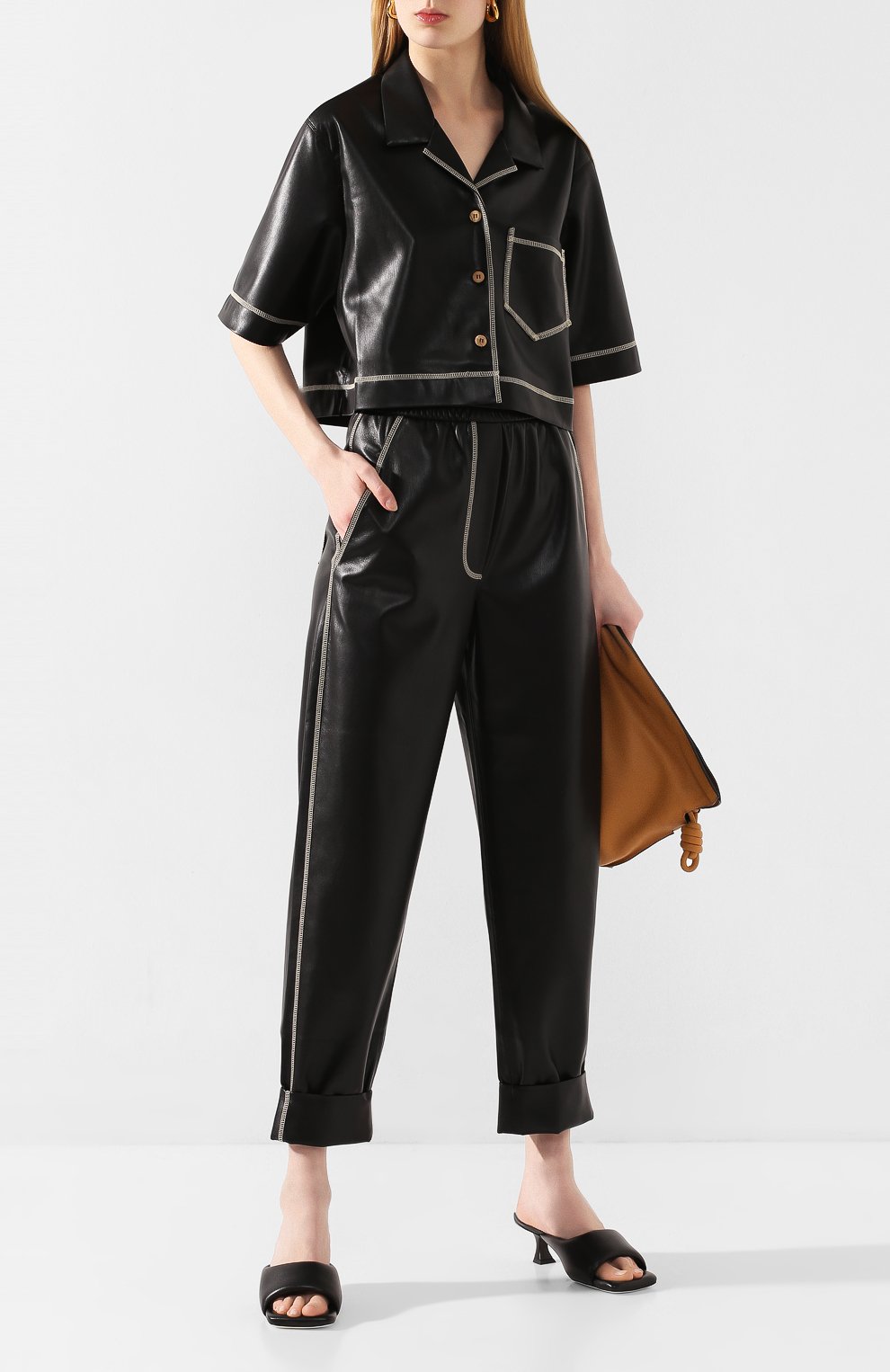 Рубашка NANUSHKA, арт. RHETT_BLACK_VEGAN LEATHER, фото 2