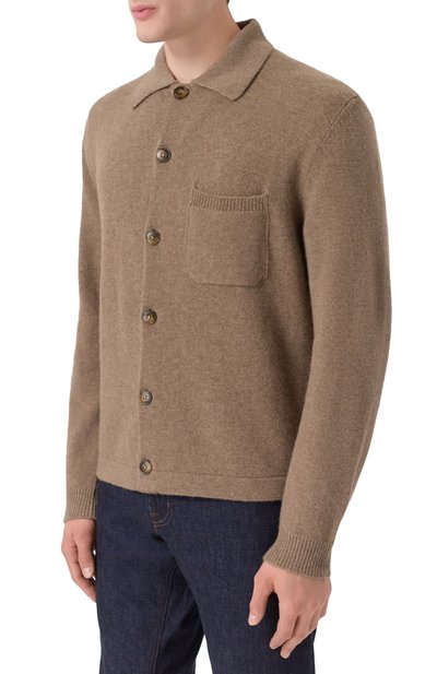 Кардиган из шерсти и кашемира CANALI бежевого цвета по цене 122500 руб., арт. C1142/MK02164, фото 3 Кардиган из шерсти и кашемира CANALI, арт. C1142/MK02164, фото 3