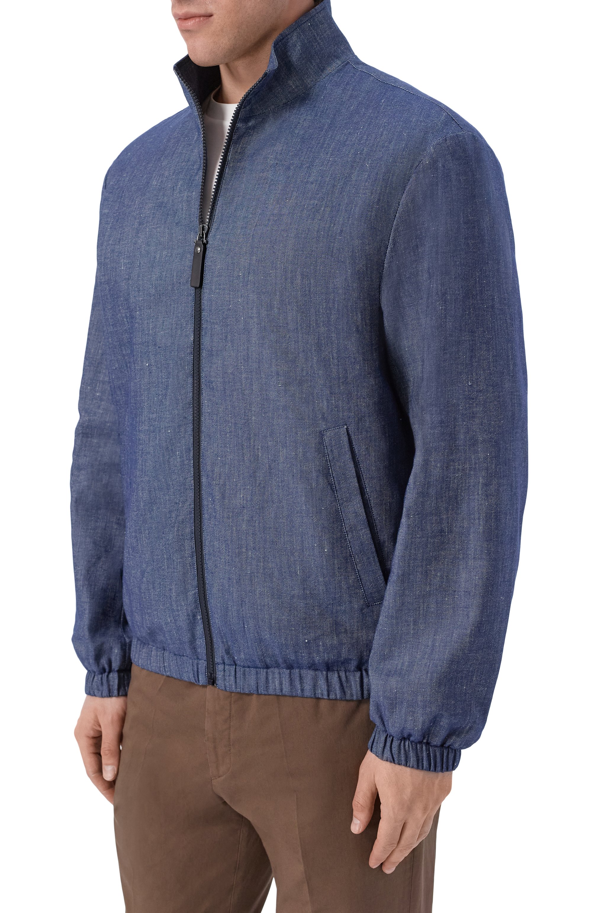 Бомбер изо льна и хлопка CANALI, арт. 041087U/SG03468, фото 3