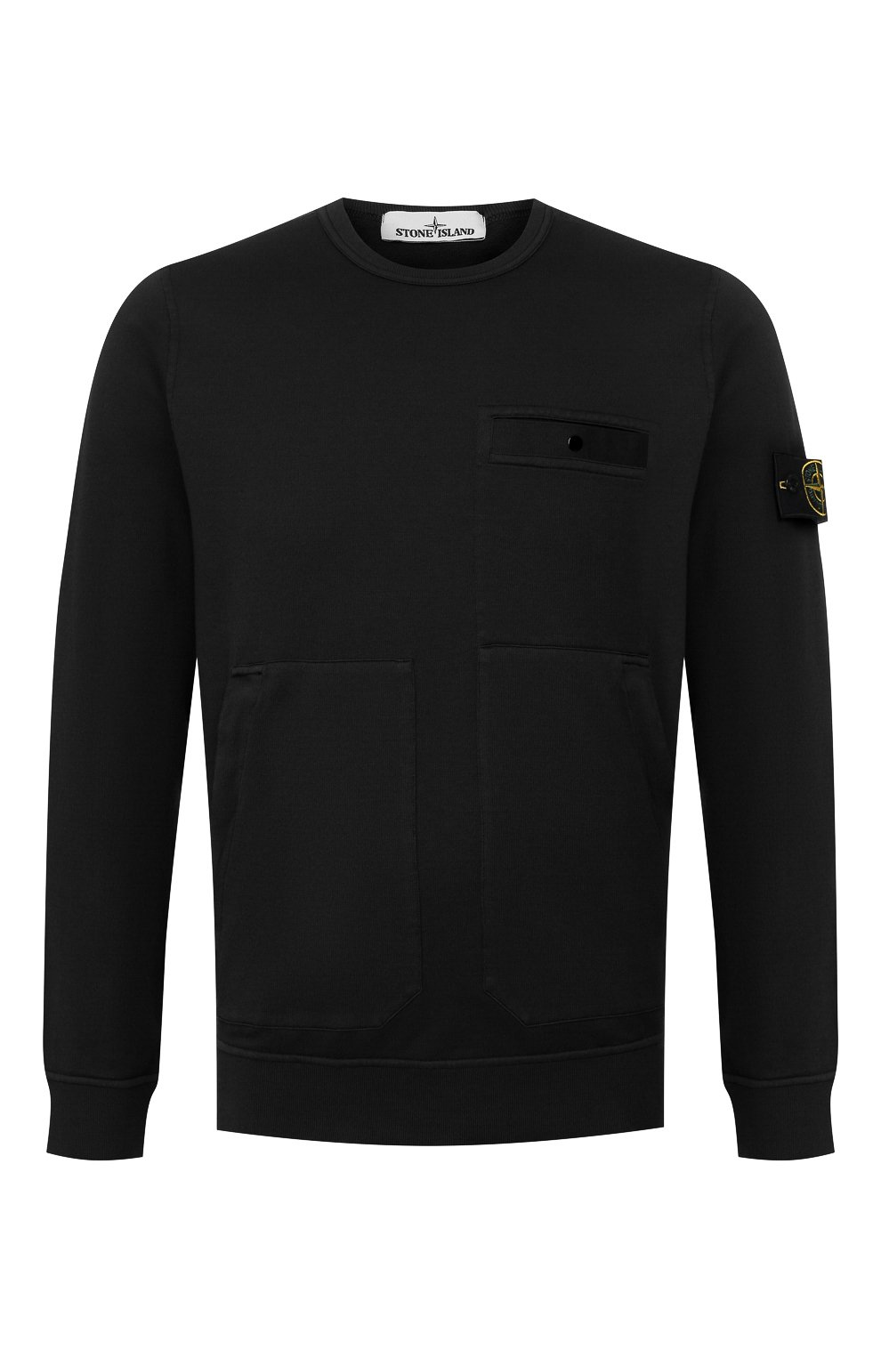 Хлопковый свитшот STONE ISLAND черного цвета по цене 22150 руб., арт. 721561759, фото 1 Хлопковый свитшот STONE ISLAND, арт. 721561759, фото 1