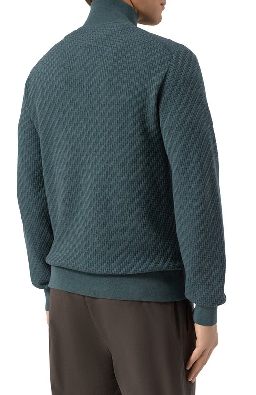 Кардиган из хлопка и шелка Brioni UMT20L/PAK22 Зелёный  UMT20L/PAK22 Фото 4