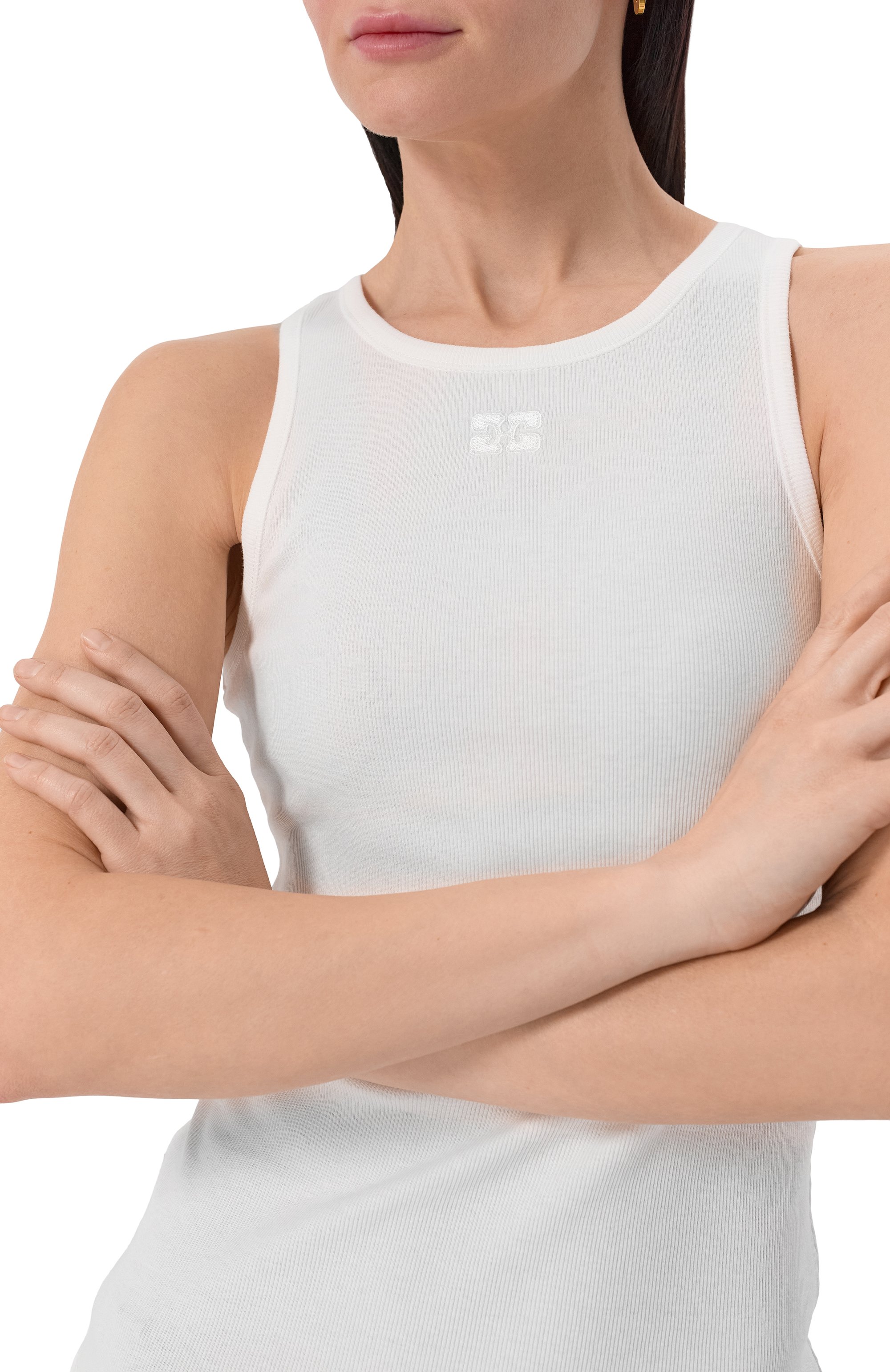 Хлопковая майка GANNI, арт. T3897/3675, фото 5