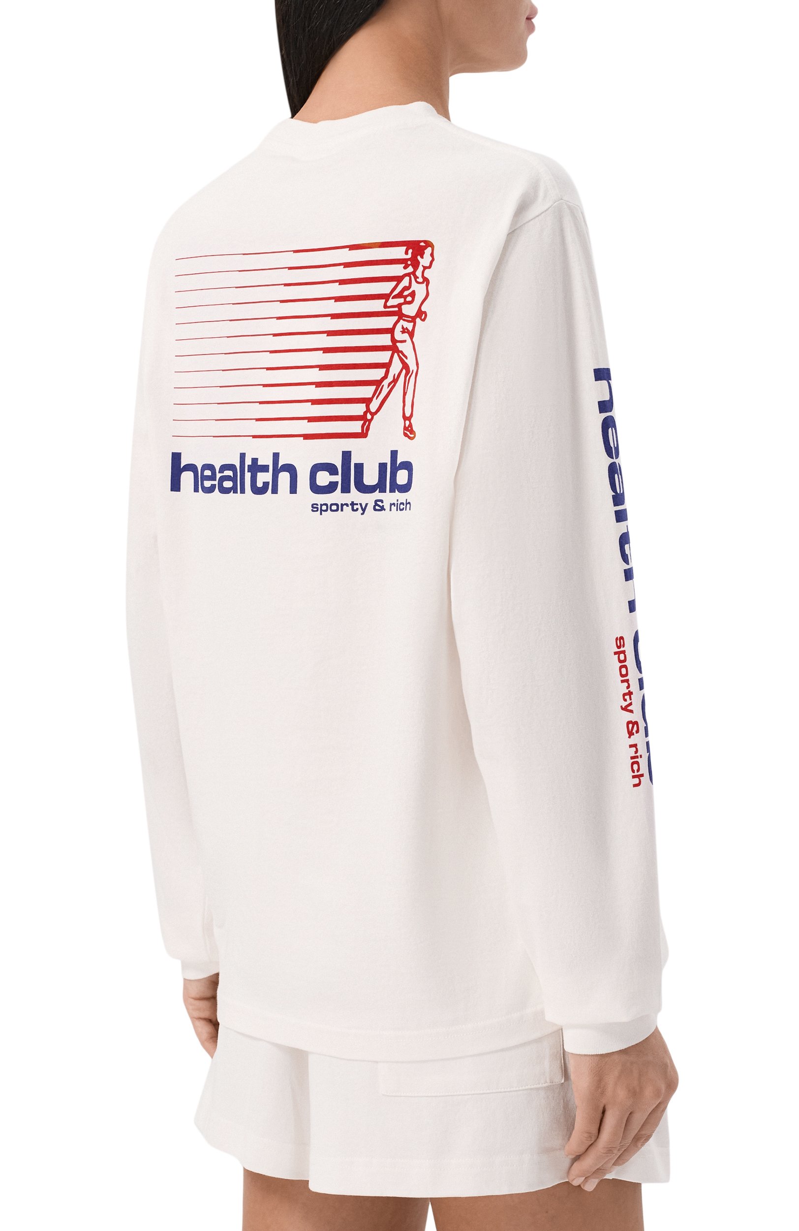 Хлопковый лонгслив SPORTY AND RICH белого цвета по цене 16450 руб., арт. T005971183WH01, фото 4 Хлопковый лонгслив SPORTY AND RICH, арт. T005971183WH01, фото 4