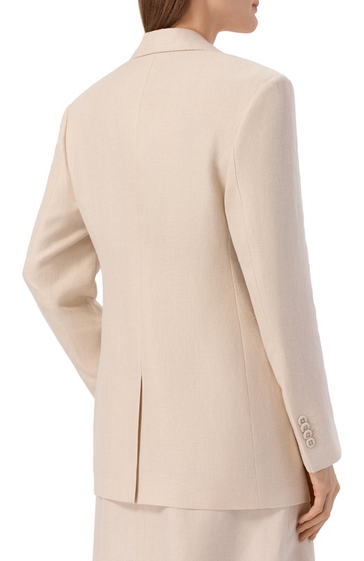 Льняной жакет Officine Generale S26WTLG402 Кремовый  S26WTLG402 Фото 4