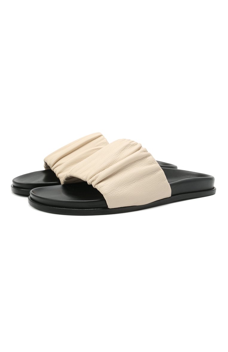 Женские кожаные шлепанцы ELLEME бежевого цвета, арт. ARIES SANDAL/LEATHER | Фото 1 (Материал внутренний: Натуральная кожа; Подошва: Платформа; Материал внешний: Натуральная ко�жа)