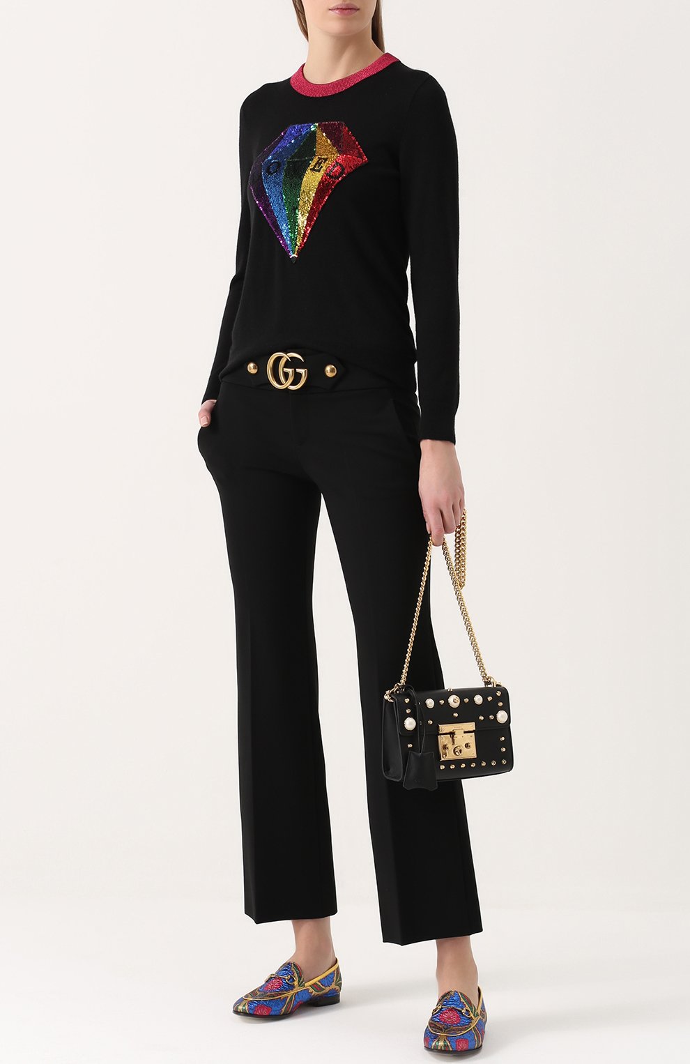 Пуловер из смеси кашемира и шелка с пайетками GUCCI, арт. 472443/X5S92, фото 2