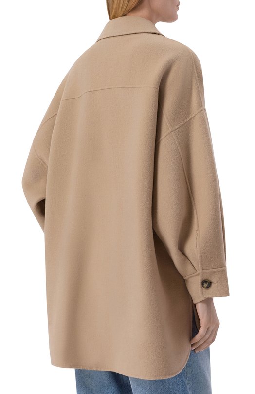 Шерстяная куртка-рубашка Weekend Max Mara WKDLASER Бежевый  WKDLASER Фото 4