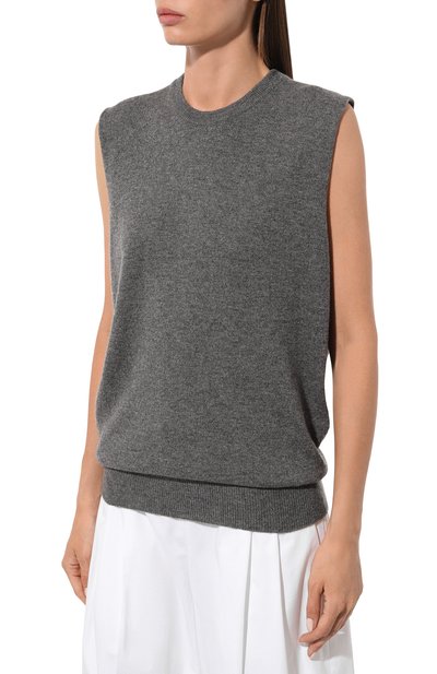 Кашемировый топ JIL SANDER темно-серого цвета по цене 98100 руб., арт. J02GP0017/J13201, фото 3 Кашемировый топ JIL SANDER, арт. J02GP0017/J13201, фото 3