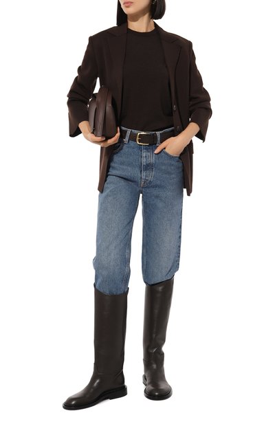 Кожаные сапоги andrea MATTIA CAPEZZANI темно-коричневого цвета по цене 76900 руб., арт. W302/NAPPA, фото 2 Кожаные сапоги andrea MATTIA CAPEZZANI, арт. W302/NAPPA, фото 2