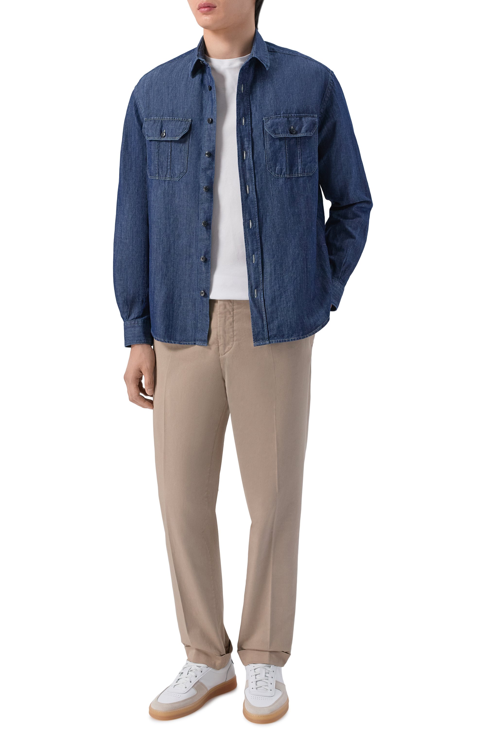 Джинсовая рубашка CANALI темно-синего цвета по цене 69950 руб., арт. CSL2067/GJ03743, фото 2 Джинсовая рубашка CANALI, арт. CSL2067/GJ03743, фото 2