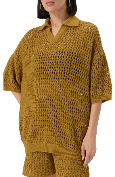 Хлопковое поло ADDICTED темно-бежевого цвета по цене 25560 руб., арт. AC1224, фото 3 Хлопковое поло ADDICTED, арт. AC1224, фото 3