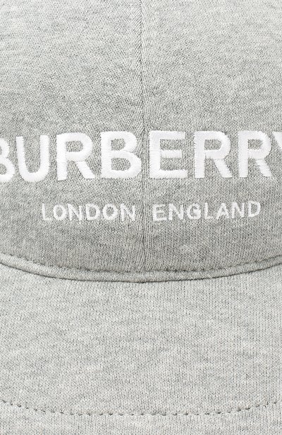 Хлопковая бейсболка BURBERRY серого цвета по цене 17650 руб., арт. 8010947, фото 3 Хлопковая бейсболка BURBERRY, арт. 8010947, фото 3