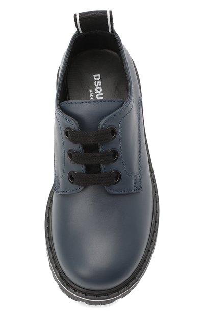 Кожаные дерби DSQUARED2 синего цвета по цене 24650 руб., арт. 65181/VITELL0/18-27, фото 4 Кожаные дерби DSQUARED2, арт. 65181/VITELL0/18-27, фото 4