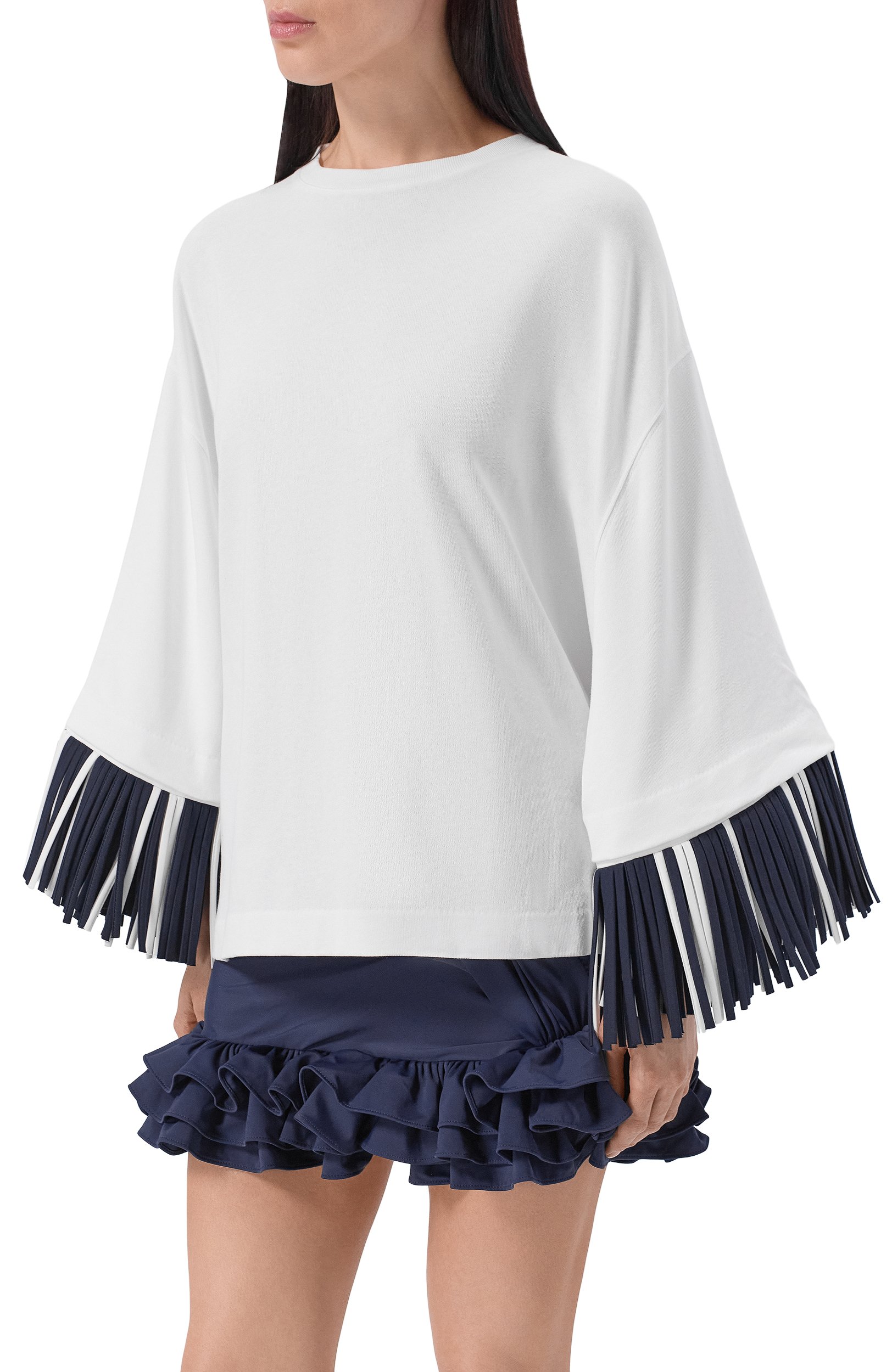 Хлопковая футболка JACQUEMUS белого цвета по цене 86100 руб., арт. 26ETSW00594/AJ00291, фото 3 Хлопковая футболка JACQUEMUS, арт. 26ETSW00594/AJ00291, фото 3